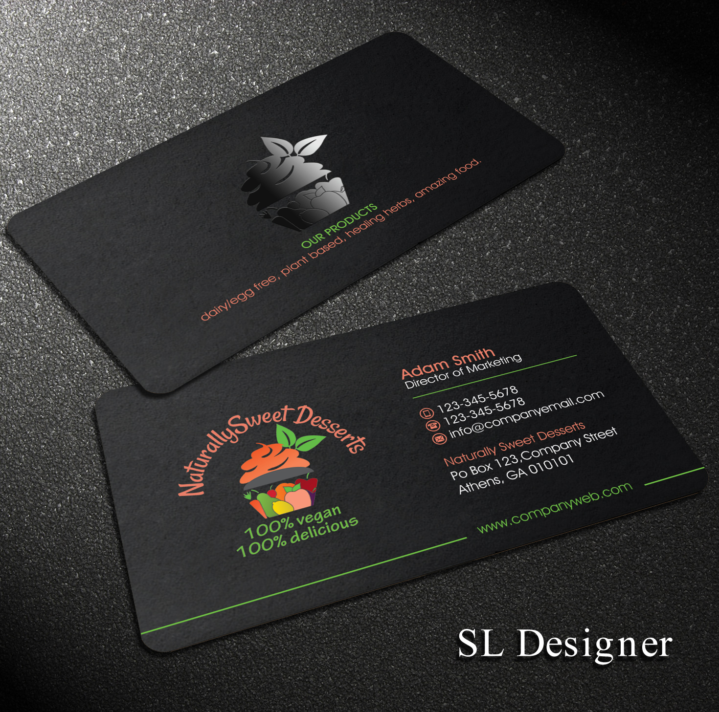 Business Card Design by SL Designer for NaturallySweet Desserts | Design #18095045
