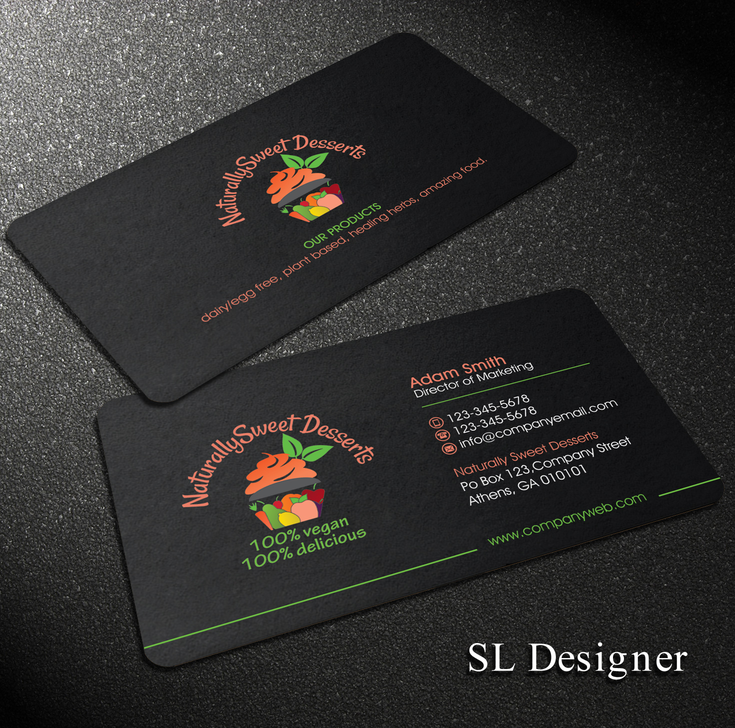 Business Card Design by SL Designer for NaturallySweet Desserts | Design #18095046
