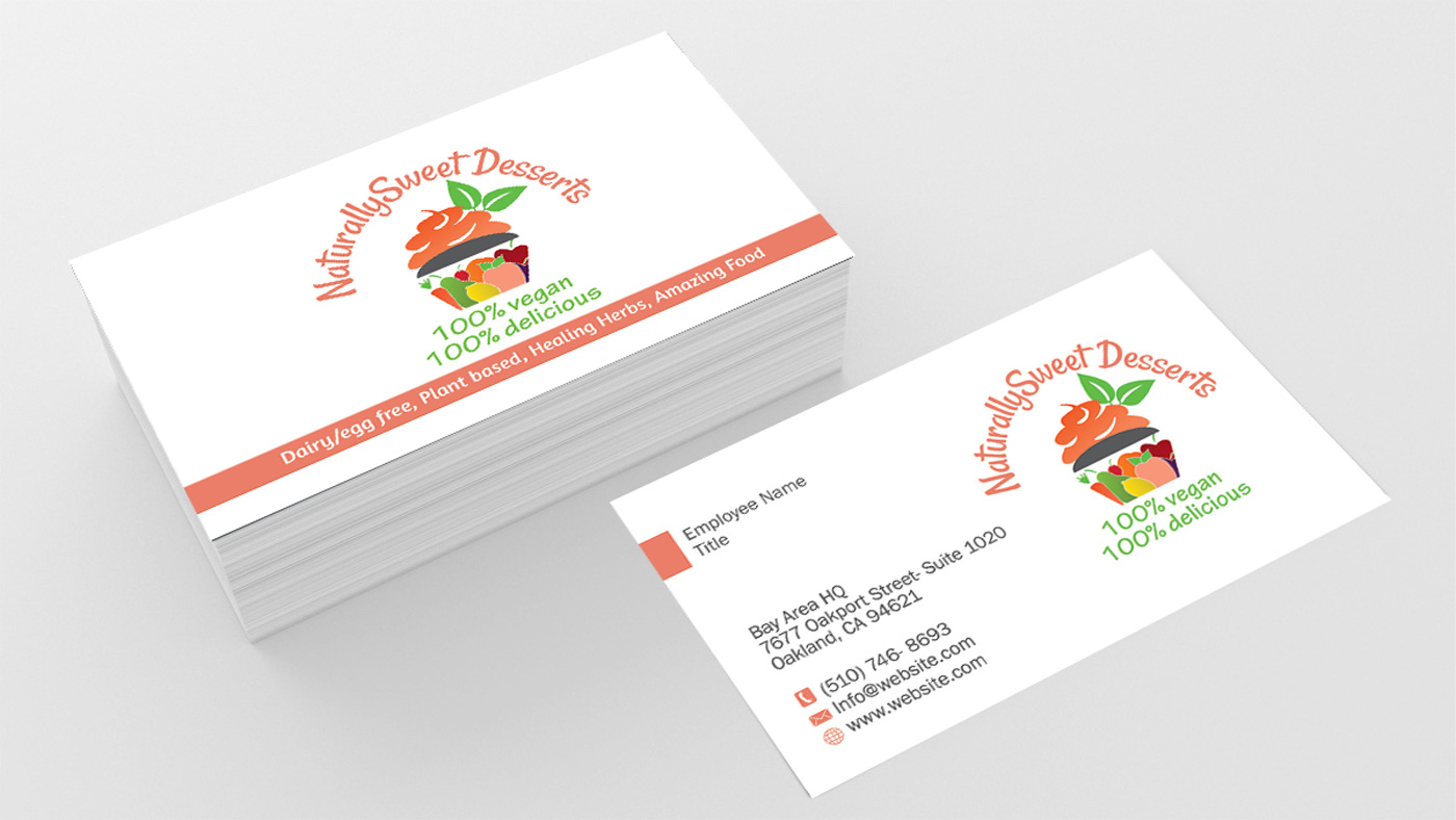 Business Card Design by Designs 2019 for NaturallySweet Desserts | Design #18092860