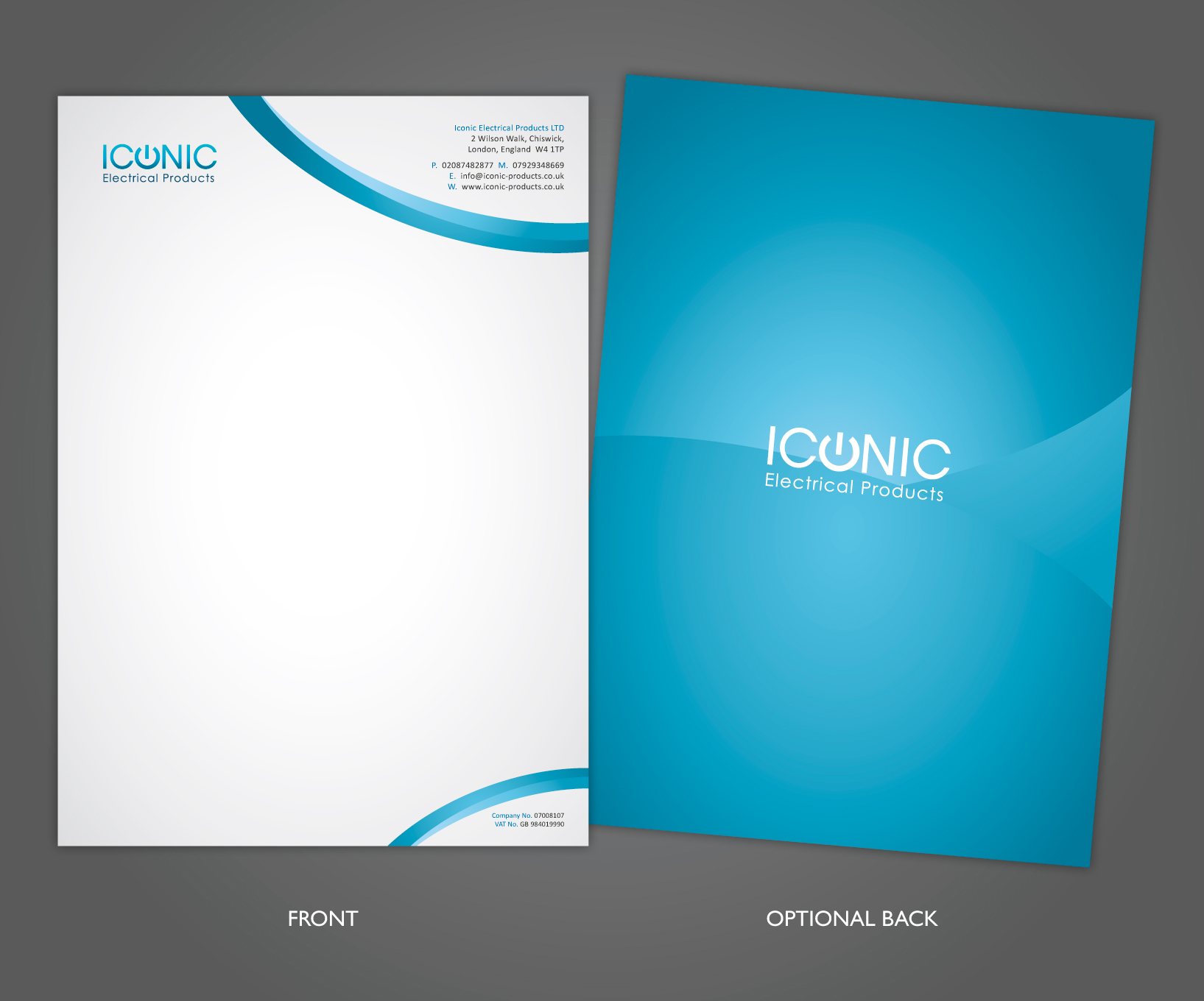 Letterhead Design by Sara Cameron for Iconic Electrical Products LTD | Design #47261