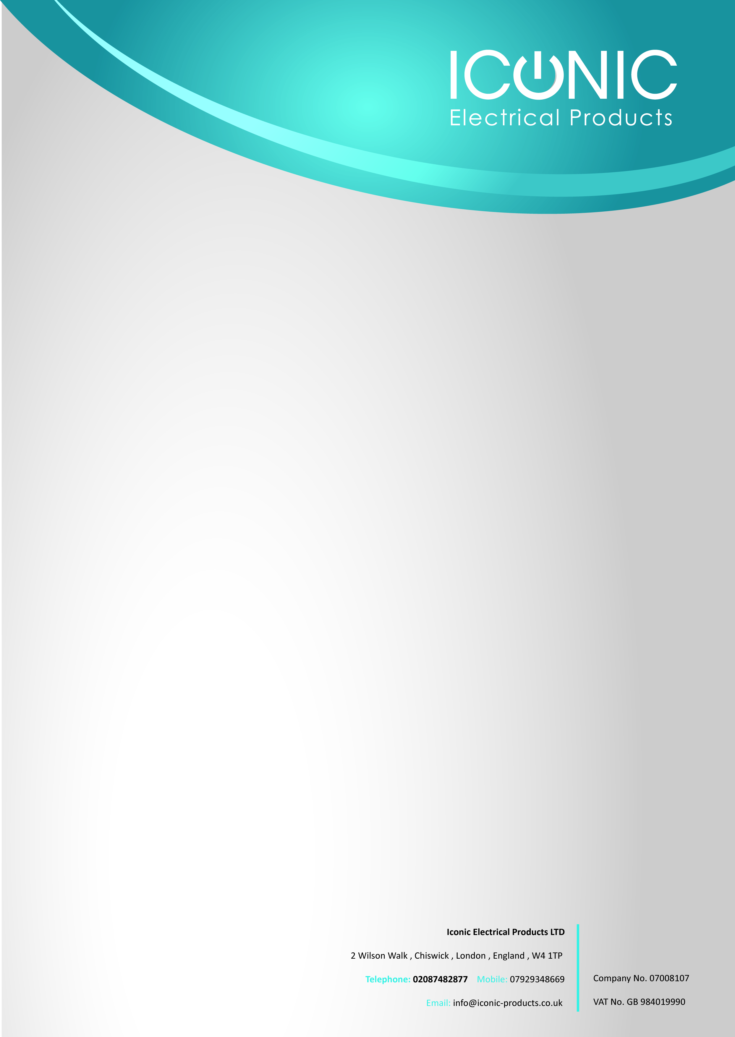 Letterhead Design by D Gray  for Iconic Electrical Products LTD | Design #48195