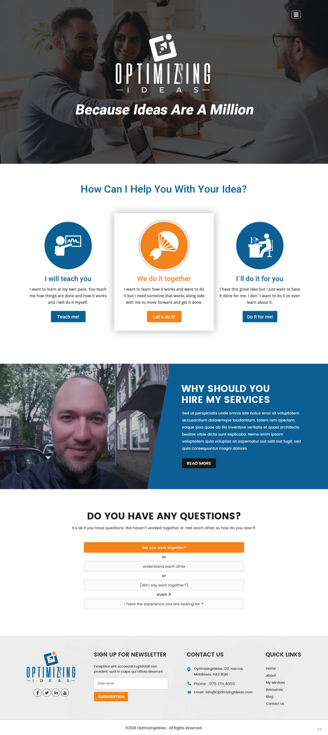 Web Design by pb for Optimizingideas | Design #18204096