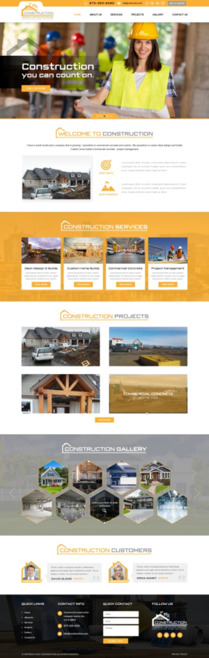 I have a small construction company that is growing.  I specialize in commercial concrete and custom | Diseño Web por Reimagine
