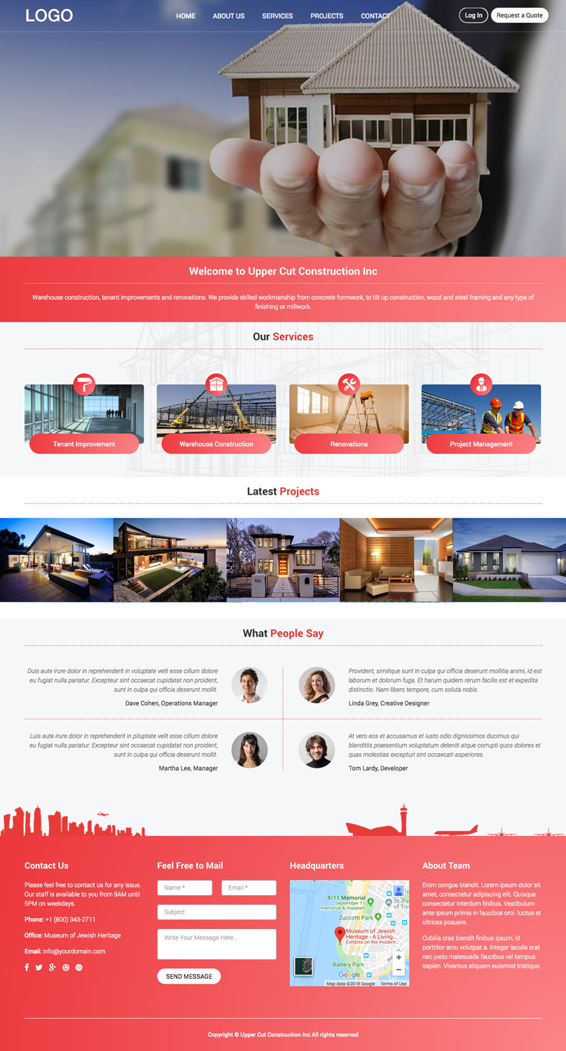 Web Design par cCopilot pour Upper Cut Construction Inc  | Design #18115079