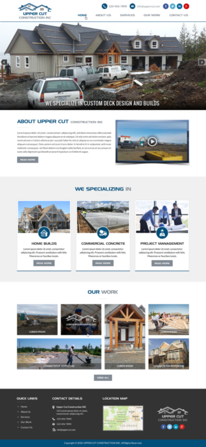 Web Design par Creative Design pour Upper Cut Construction Inc  | Design : #18183150