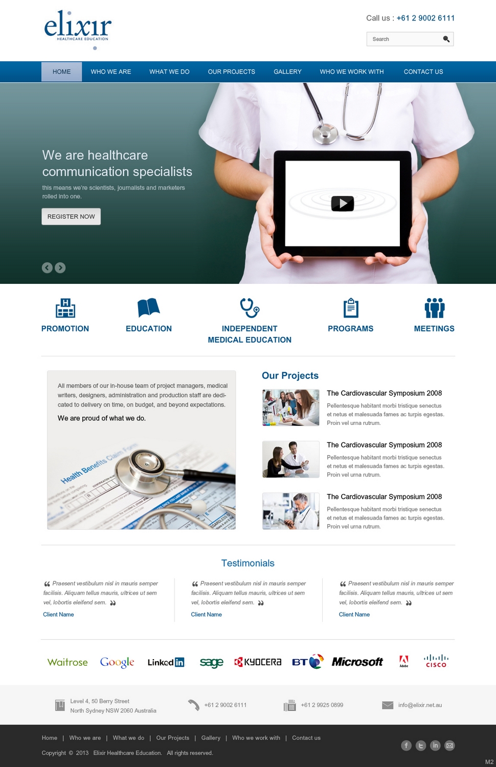 Web Design by pb for Elixir Healthcare Education | Design #2790166