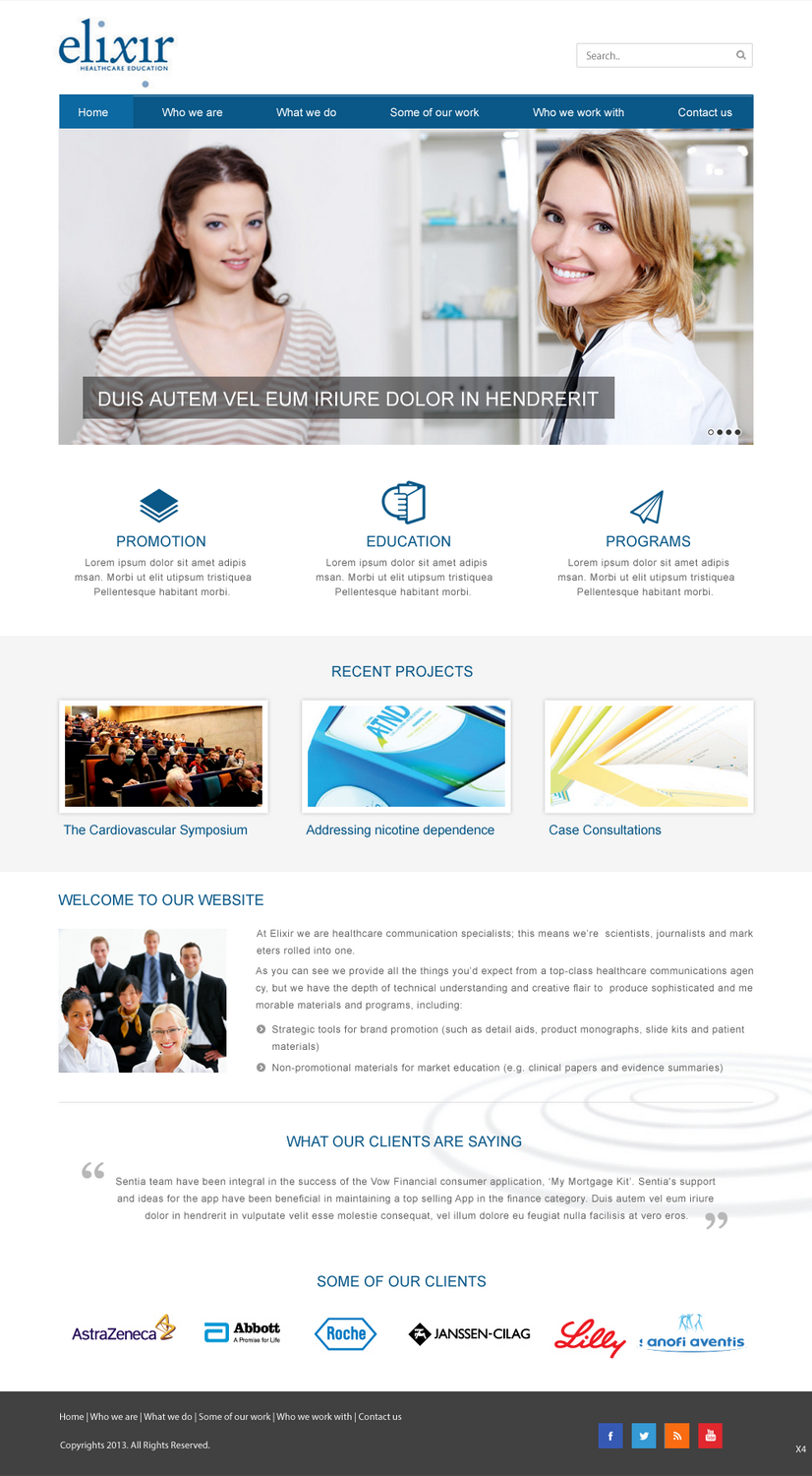 Web Design by pb for Elixir Healthcare Education | Design #2795436