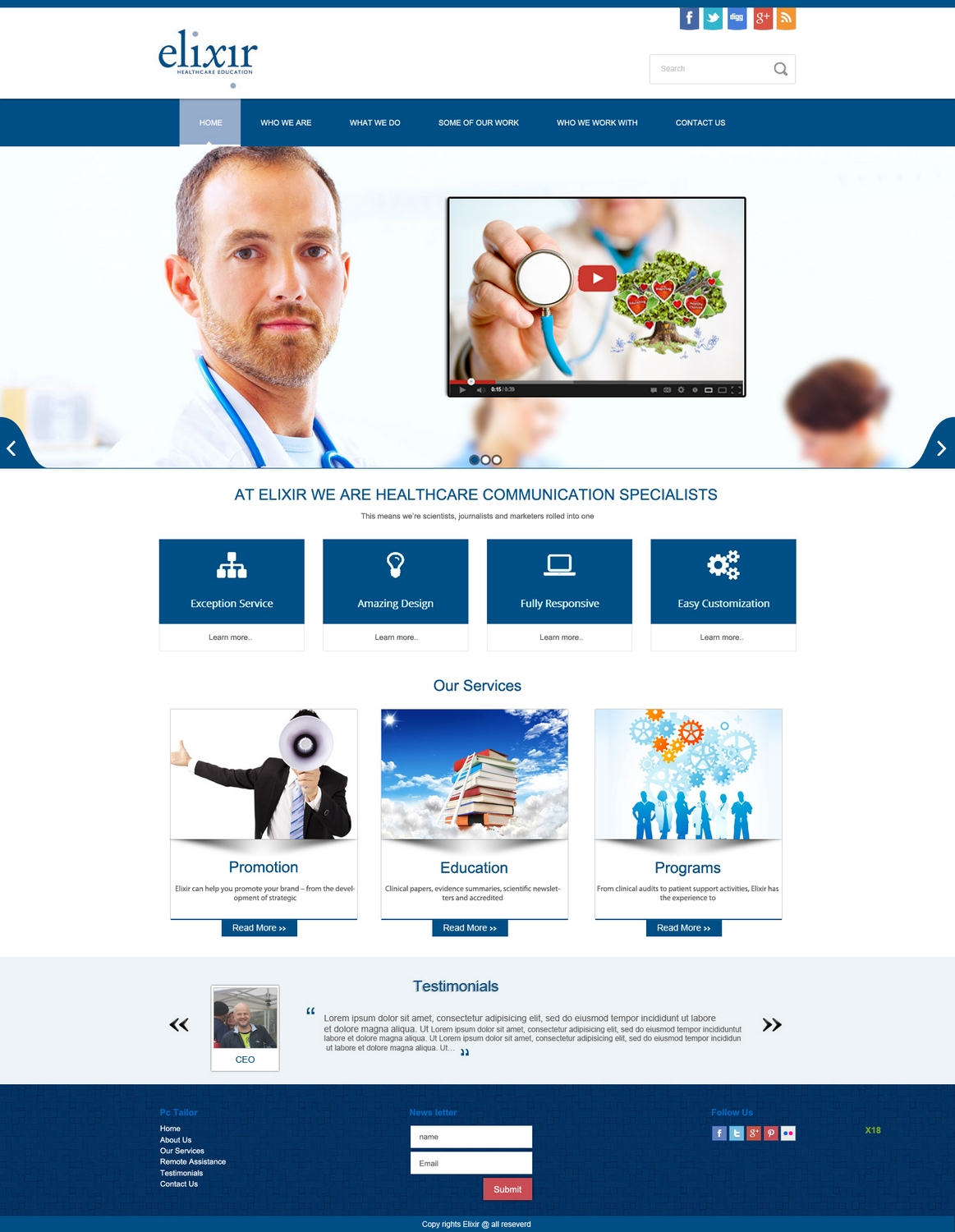 Web Design by pb for Elixir Healthcare Education | Design #2795437
