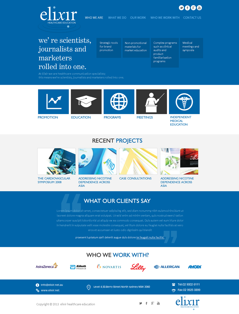 Web Design par Behriatech pour Elixir Healthcare Education | Design #2830796