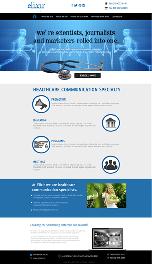 Web-Design von Behriatech für Elixir Healthcare Education | Design: #2830803