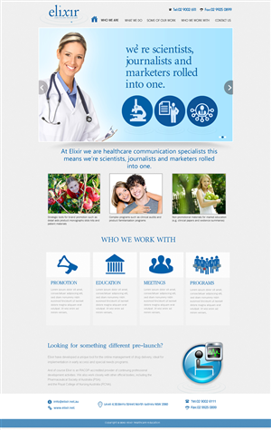 Web-Design von Behriatech für Elixir Healthcare Education | Design: #2830810
