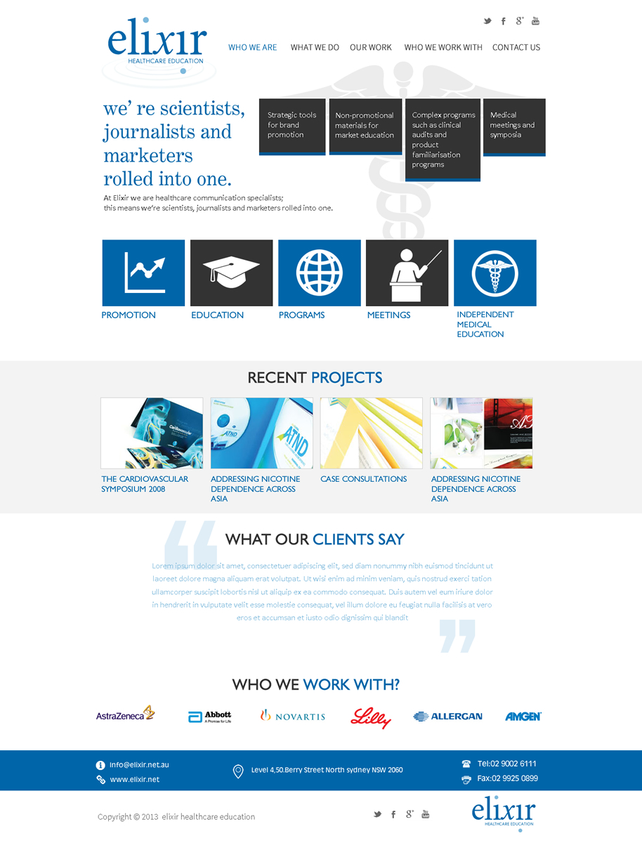 Web Design by Behriatech for Elixir Healthcare Education | Design #2830816