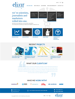 Design for company homepage promoting to the pharmaceutical industry | Web-Design von Behriatech