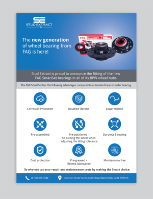 Diseño de Flyer por A Y A N para CV Hubs & Bearings Ltd | Diseño: #18142895