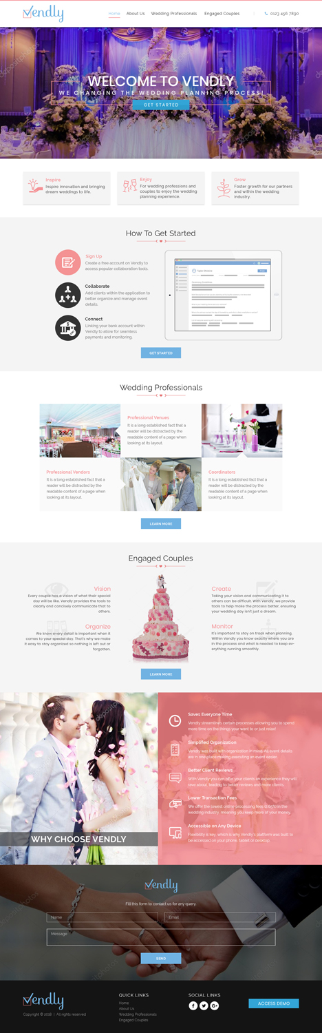 Web Design par Sujit Banerjee pour Vendly Partners | Design #18152022