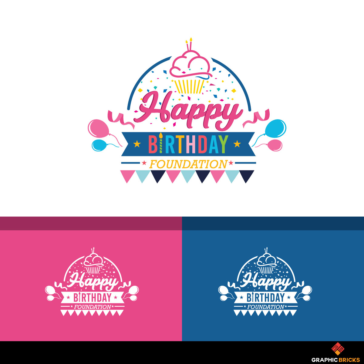 Playful Colorful Non Profit Logo Design For Happy Birthday Foundation By Logo No 1 Design