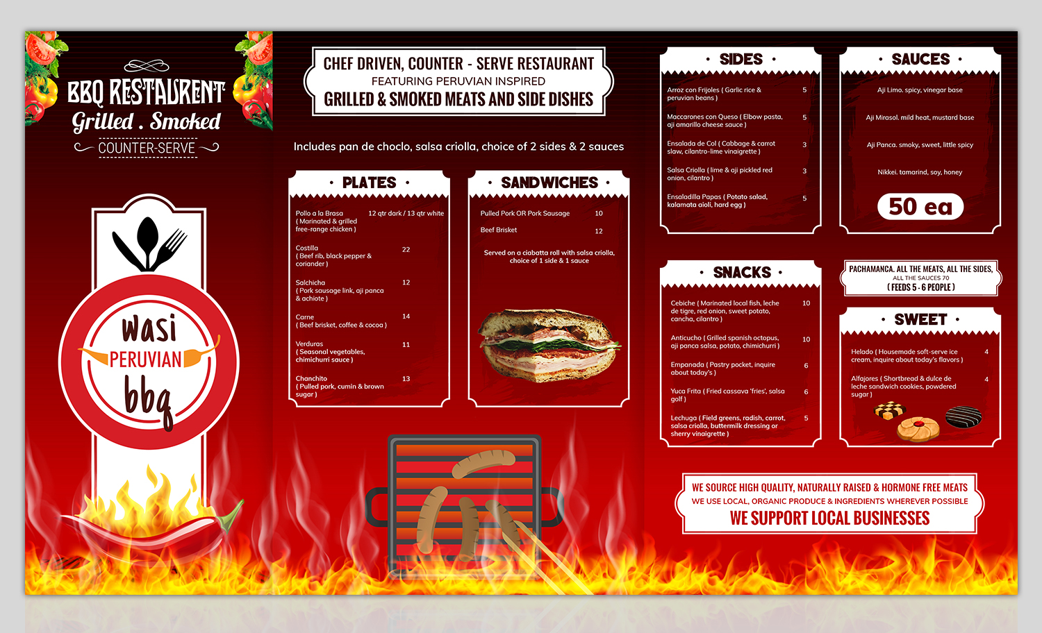 Menu Design by SAI DESIGNS for Wasi BBQ | Design #18201095
