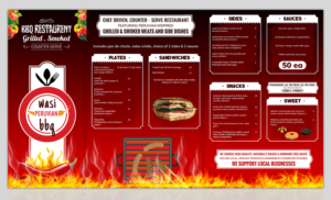 Menu Design by SAI DESIGNS for Wasi BBQ | Design: #18201095