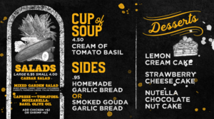 Basil's Cafe Television Menu Boards | Menu Design by mrmrnjr
