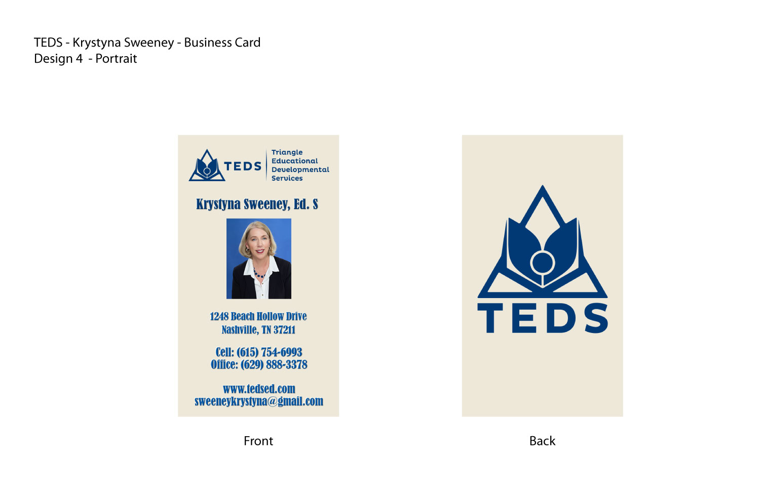 Business Card Design by JMG1023 for Triangle Educational Developmental Services | Design #18174138