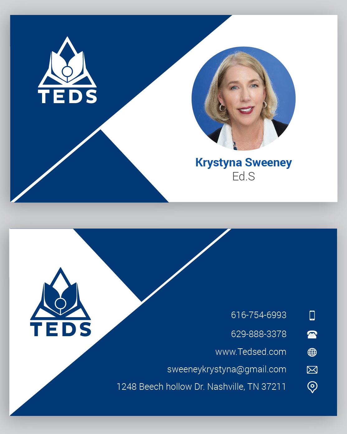 Business Card Design by A Y A N for Triangle Educational Developmental Services | Design #18189120