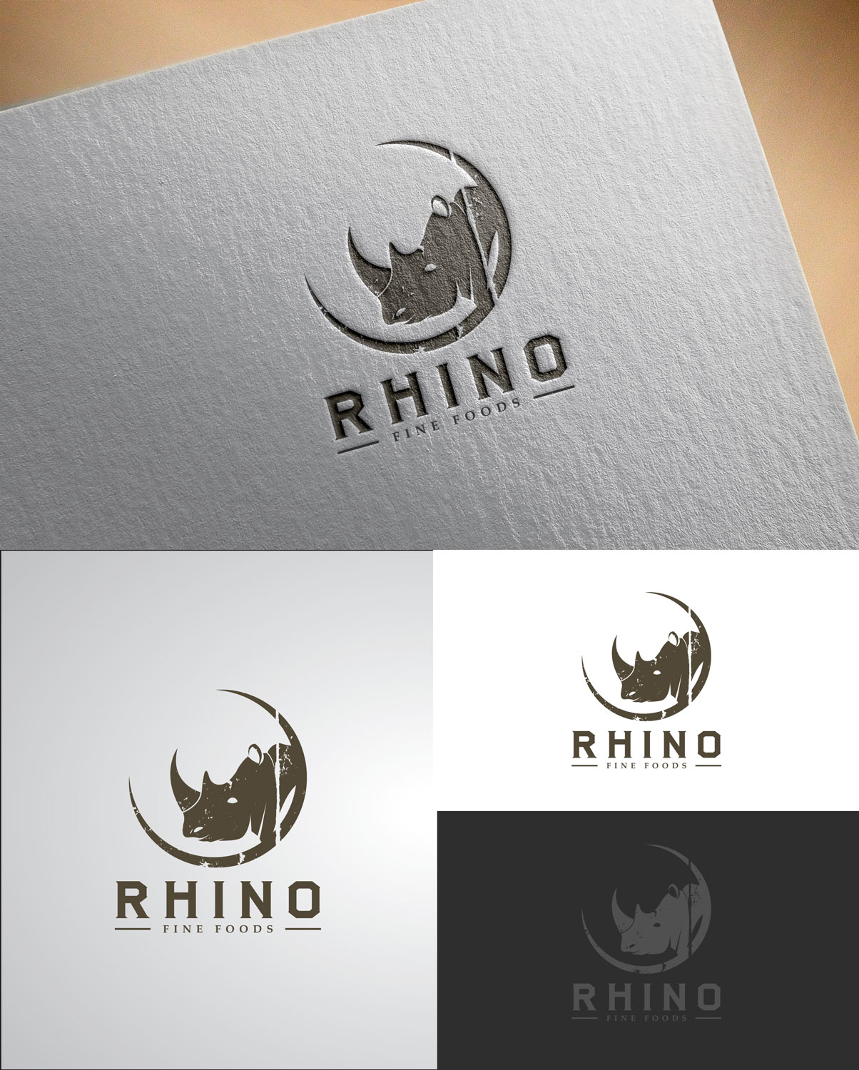 Logo Design by Bad Dinosaur Graphics for Rhino Fine Foods | Design #18205325