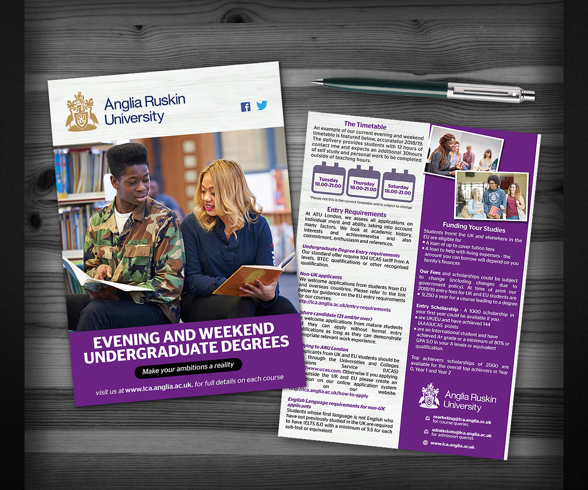 Flyer Design by Designers Hub for Anglia Ruskin University London | Design #18163430