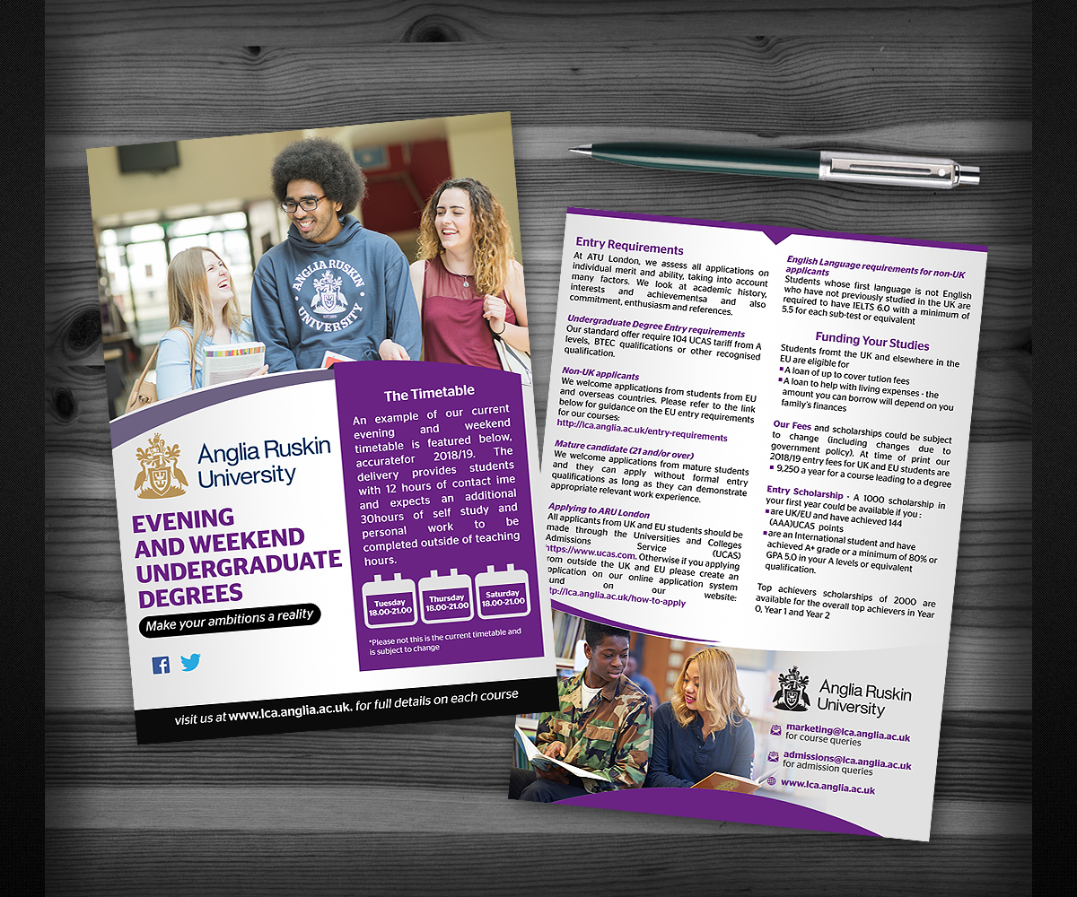 Flyer Design by Designers Hub for Anglia Ruskin University London | Design #18174116
