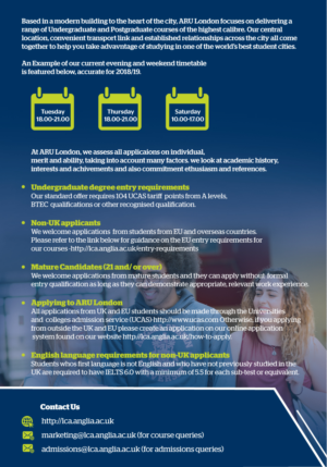 Flyer Design by Aps for Anglia Ruskin University London | Design: #18215828