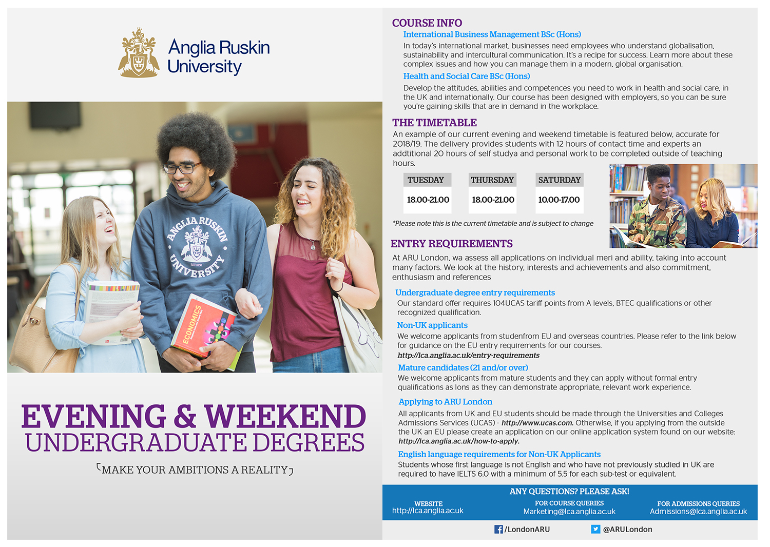 Diseño de Flyer por kimuel.malizon para Anglia Ruskin University London | Diseño #18179560