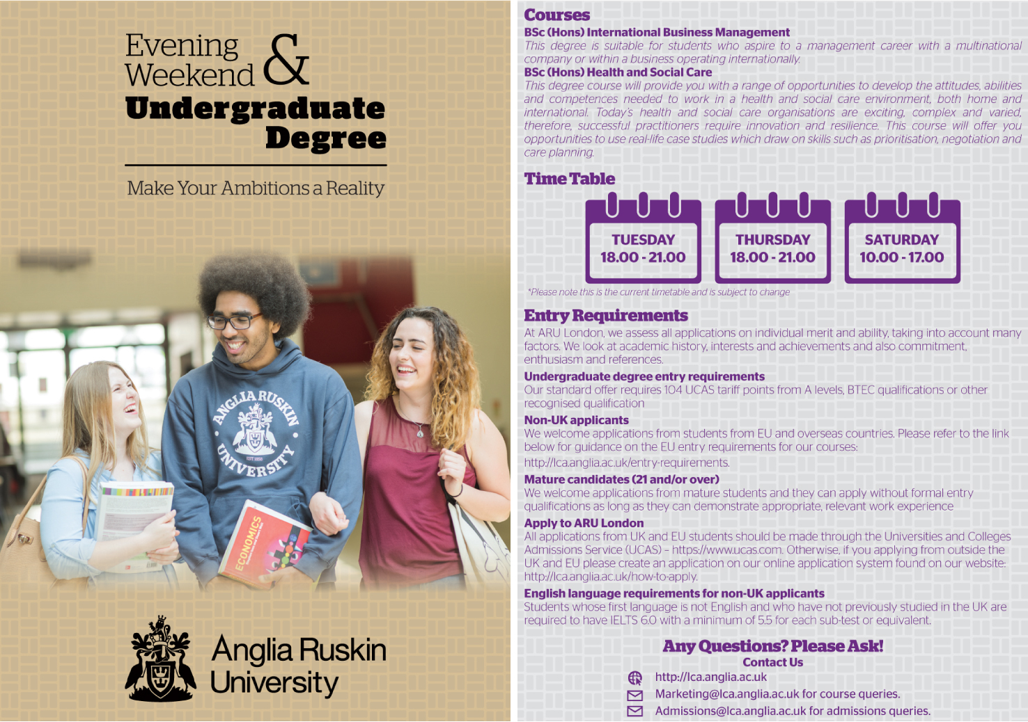 Flyer Design by Charan Raveendra for Anglia Ruskin University London | Design #18162689