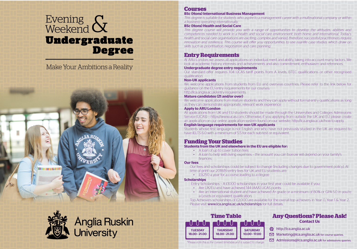 Flyer Design by Charan Raveendra for Anglia Ruskin University London | Design #18166462