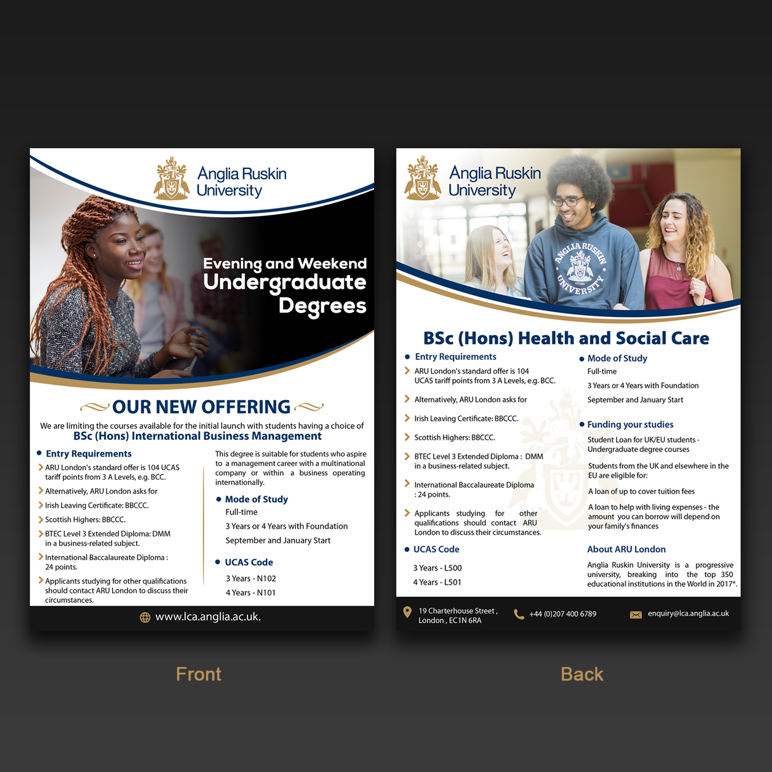 Flyer Design by Schöpfer for Anglia Ruskin University London | Design #18148717