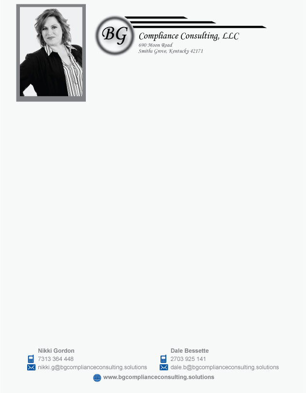 Briefkopf-Design von Shikha für BG Compliance Consulting, LLC | Design #18163898