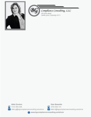 Letterhead Design by Shikha for BG Compliance Consulting, LLC | Design #18163898