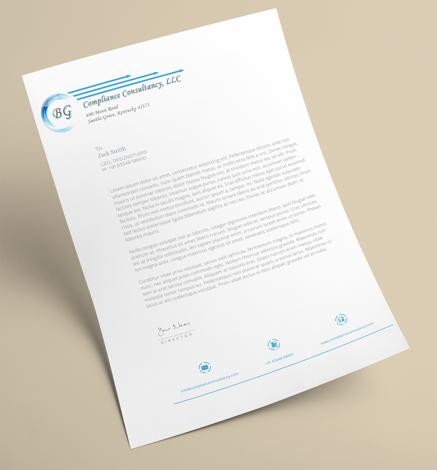 Diseño de Membrete por Expert Designer para BG Compliance Consulting, LLC | Diseño #18141884