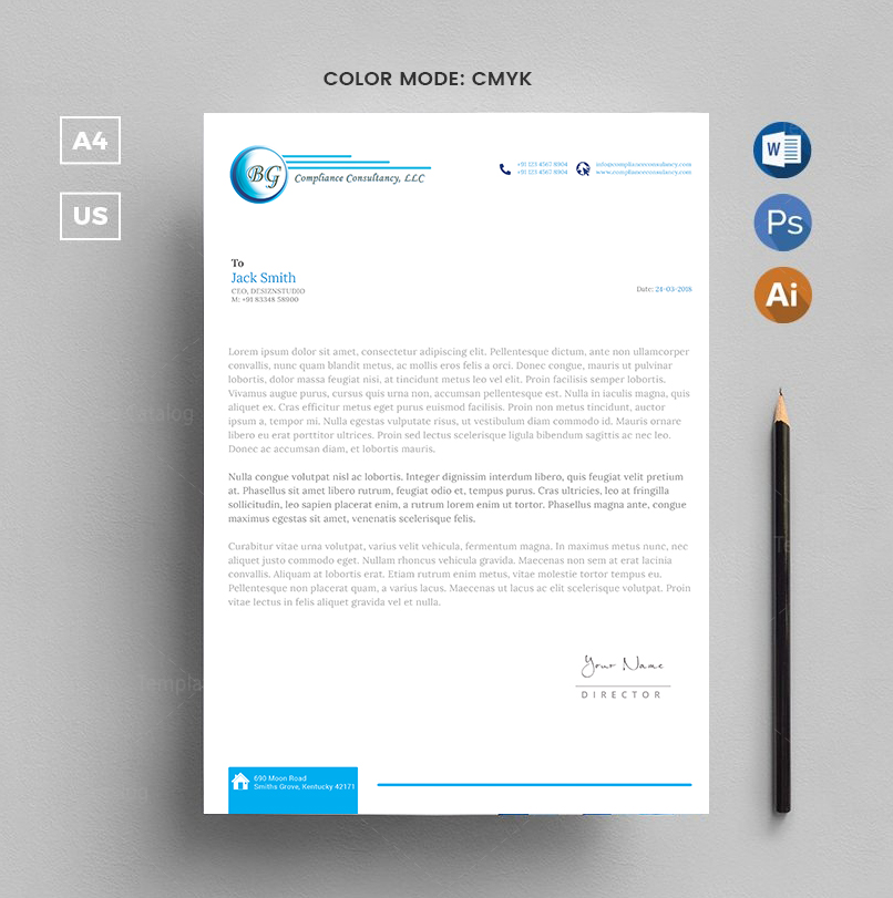 Letterhead Design by Expert Designer for BG Compliance Consulting, LLC | Design #18143060