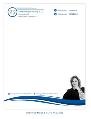Letterhead Design by Expert Designer for BG Compliance Consulting, LLC | Design: #18171973
