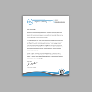 Letterhead Design by kousik for BG Compliance Consulting, LLC | Design: #18164565