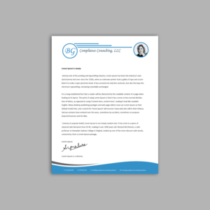 Letterhead Design by kousik for BG Compliance Consulting, LLC | Design: #18164567
