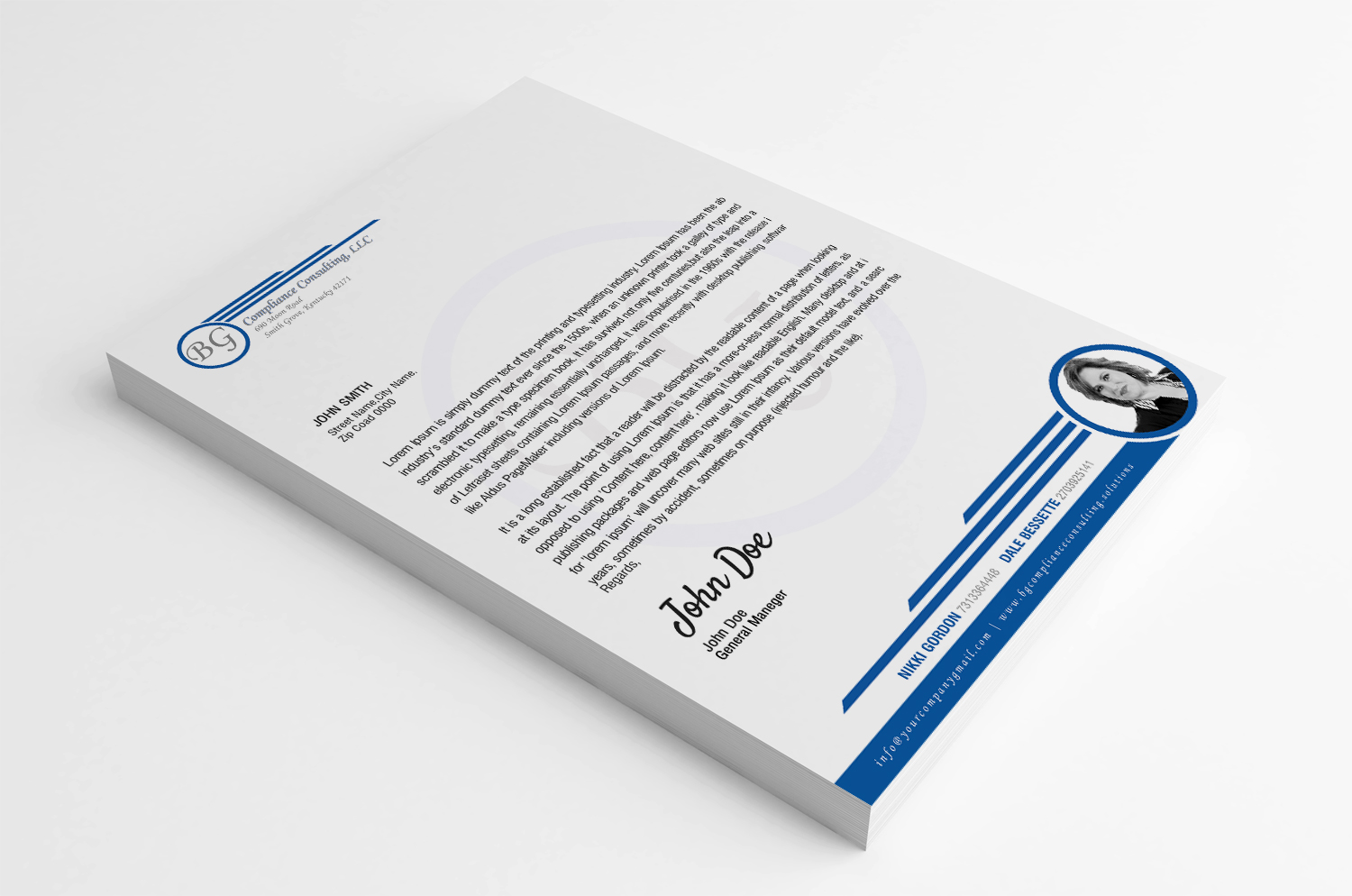 Letterhead Design by SL Designer for BG Compliance Consulting, LLC | Design #18163638