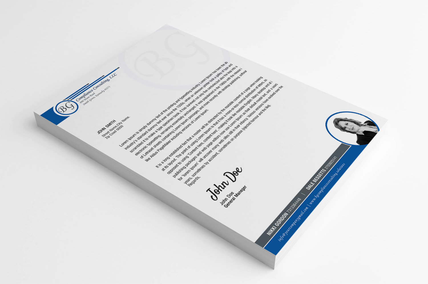 Briefkopf-Design von SL Designer für BG Compliance Consulting, LLC | Design #18176382