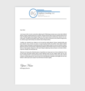 Letterhead Design by Designs 2019 for BG Compliance Consulting, LLC | Design: #18143380