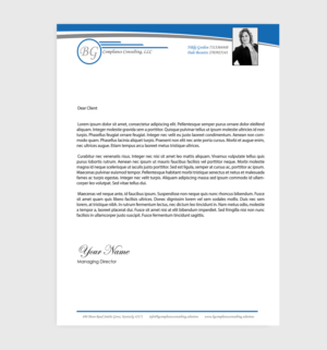 Letterhead Design by Designs 2019 for BG Compliance Consulting, LLC | Design: #18160692