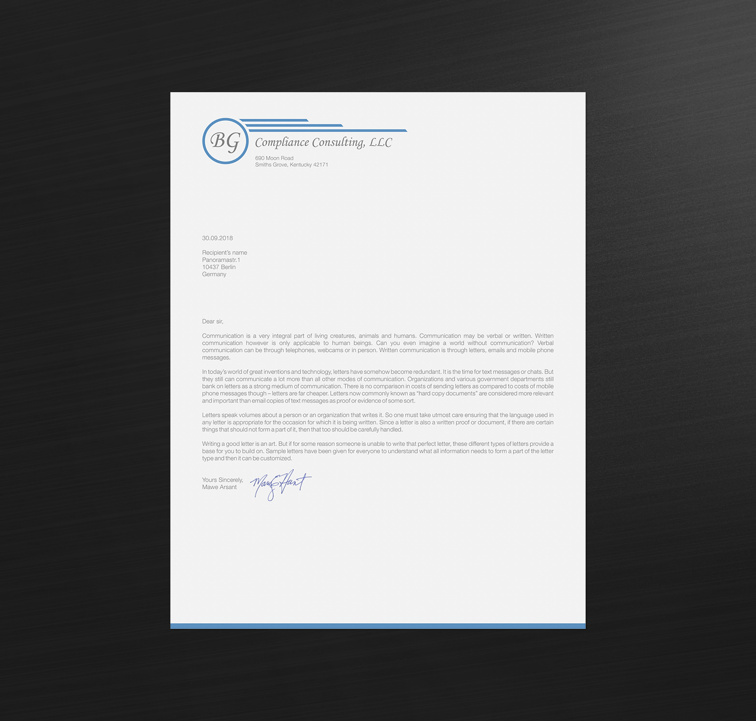 Letterhead Design by logodentity for BG Compliance Consulting, LLC | Design #18141960