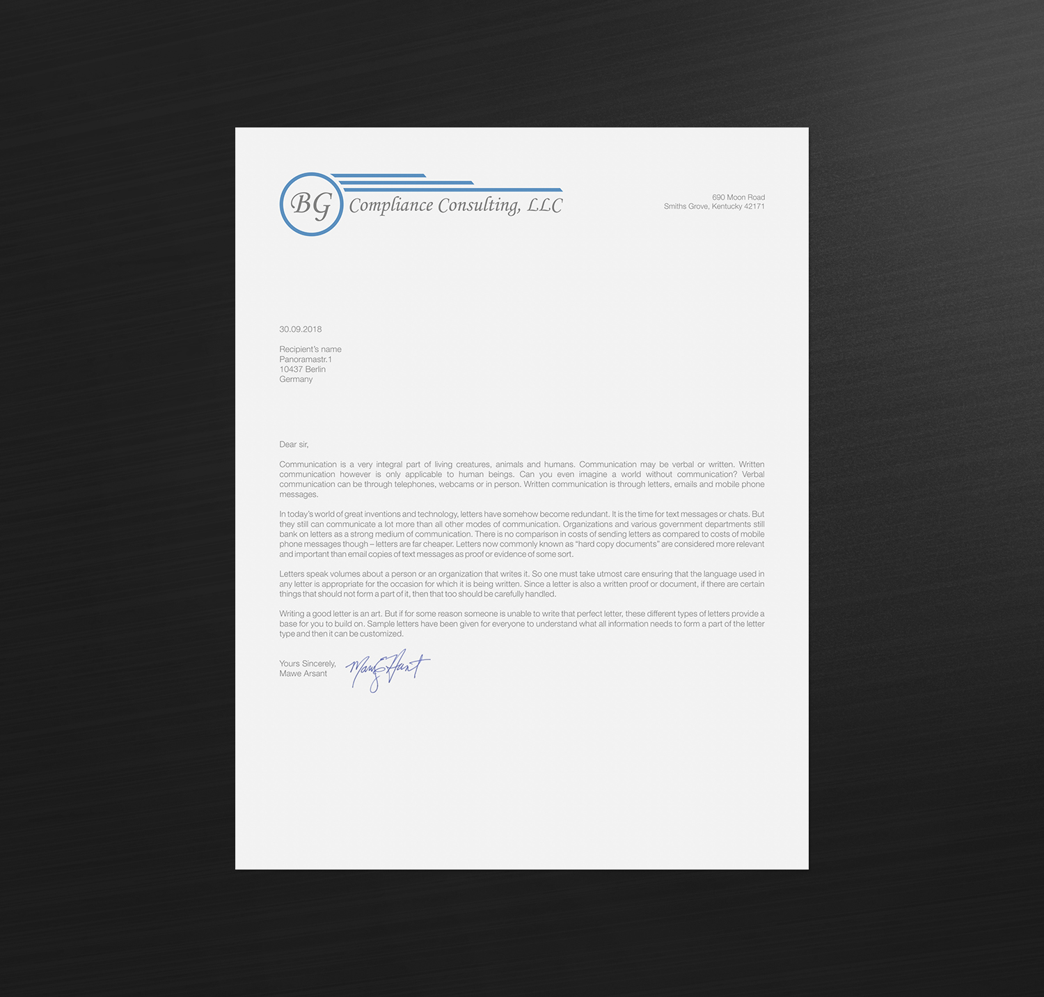 Letterhead Design by logodentity for BG Compliance Consulting, LLC | Design #18141961