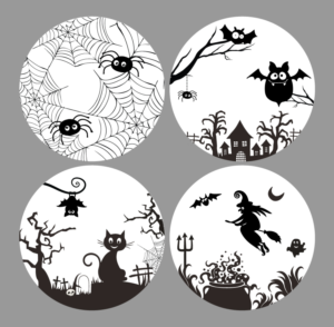 Halloween themed designs to be printed on plasticware | Design Graphique par artexalt