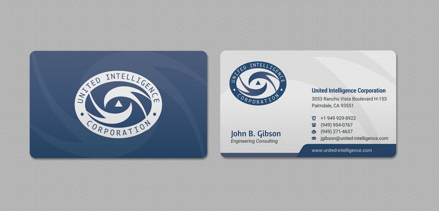 Business Card Design by INDIAN_Ashok for United Intelligence Corporation | Design #18142056