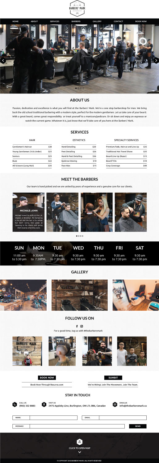 Web Design par Aceamazed pour THE BARBERS' MARK INC | Design : #18334902