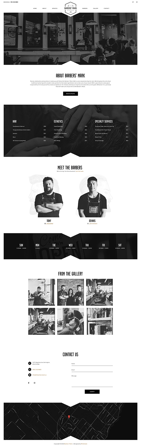 Diseño Web por Minkimoto para THE BARBERS' MARK INC | Diseño #18174217